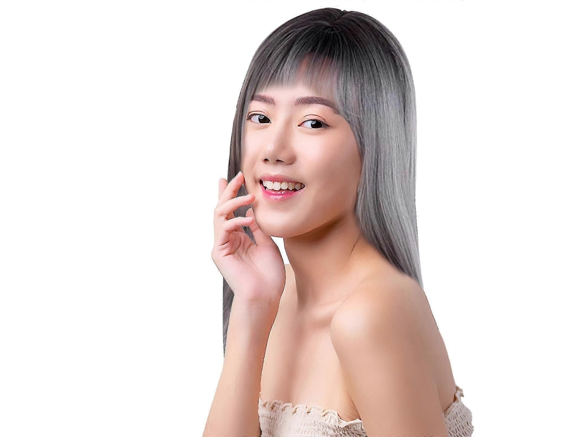 Peruca Peruca Completa Cabelo Liso Meio Longo Peruca Gradiente Natural TAISHENGDA