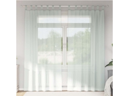 Vidaxl Cortinas De Voile Com Laços 2 Pcs Cinzento-claro 140x225 Cm