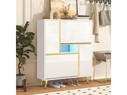 Aparador Multifunção 208x39,5x80cm Com 4 Portas E 2 Gavetas, Móvel Robusto Para Cozinha, Sala De Jantar E Arrumação Doméstica