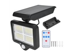Lâmpada de parede solar com 160 LEDs IP65 impermeável controle remoto para exterior S/MARCA
