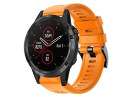 Pulseira De Relógio Lurelia Para Garmin Fenix 5 Plus Em Silicone Laranja