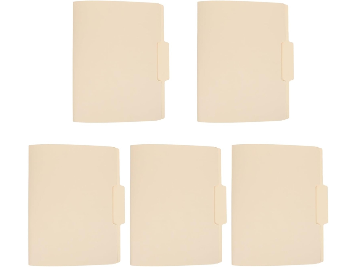 Pastas De Arquivo Em Papel Manila 210gsm, Tamanho Carta, Pacote Com 5 Unidades Para Organização Profissional