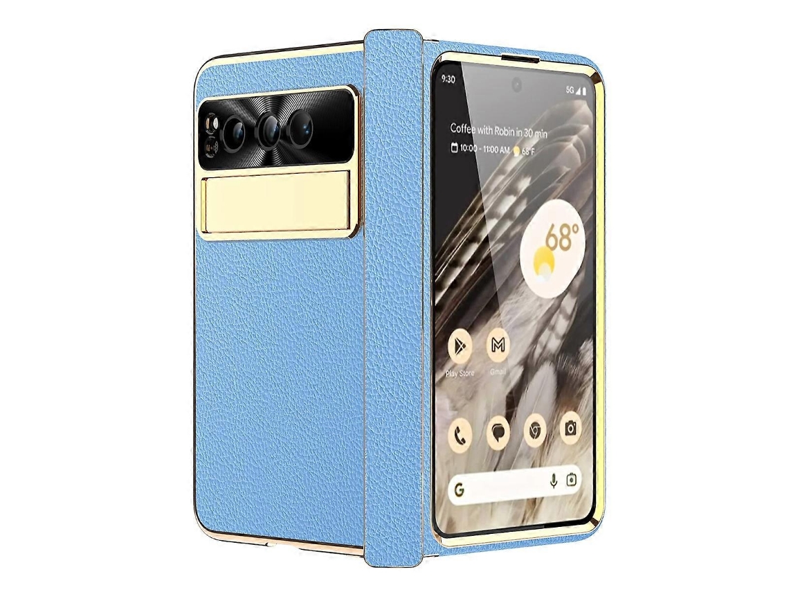 Capa Telemóvel Em Material Resistente Com Textura Lichia Para Google Pixel Fold Elysve