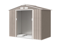 Galpão de Jardim 2,42 m² 213x130x185 cm S/MARCA com 2 portas deslizantes, telhado inclinado e efeito madeira