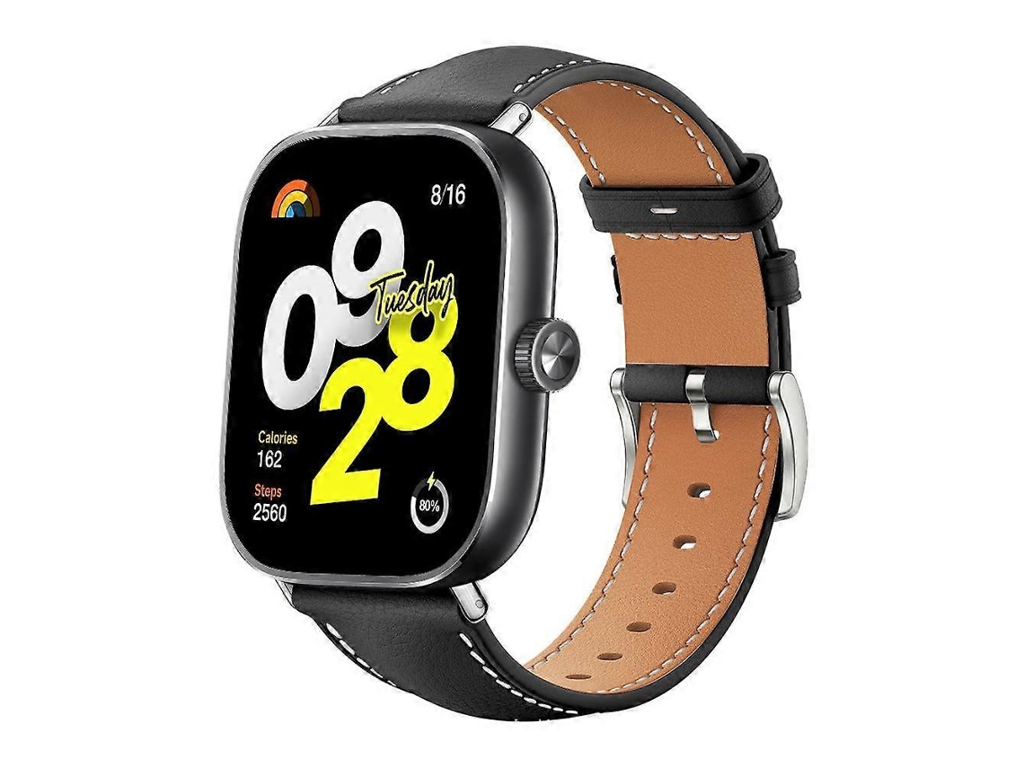Pulseira De Relógio Xdfind Flat Head Black Shark Em Couro De Grão Fino.