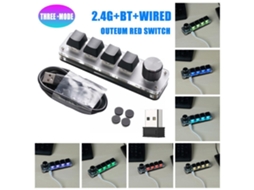 Teclado Mecânico Macro De Programação Bluetooth Sem Fio 2.4g Usb Rgb 4 Botões Dial Hot Swap Mini Teclado Para Jogos De Escritório Slowmoose