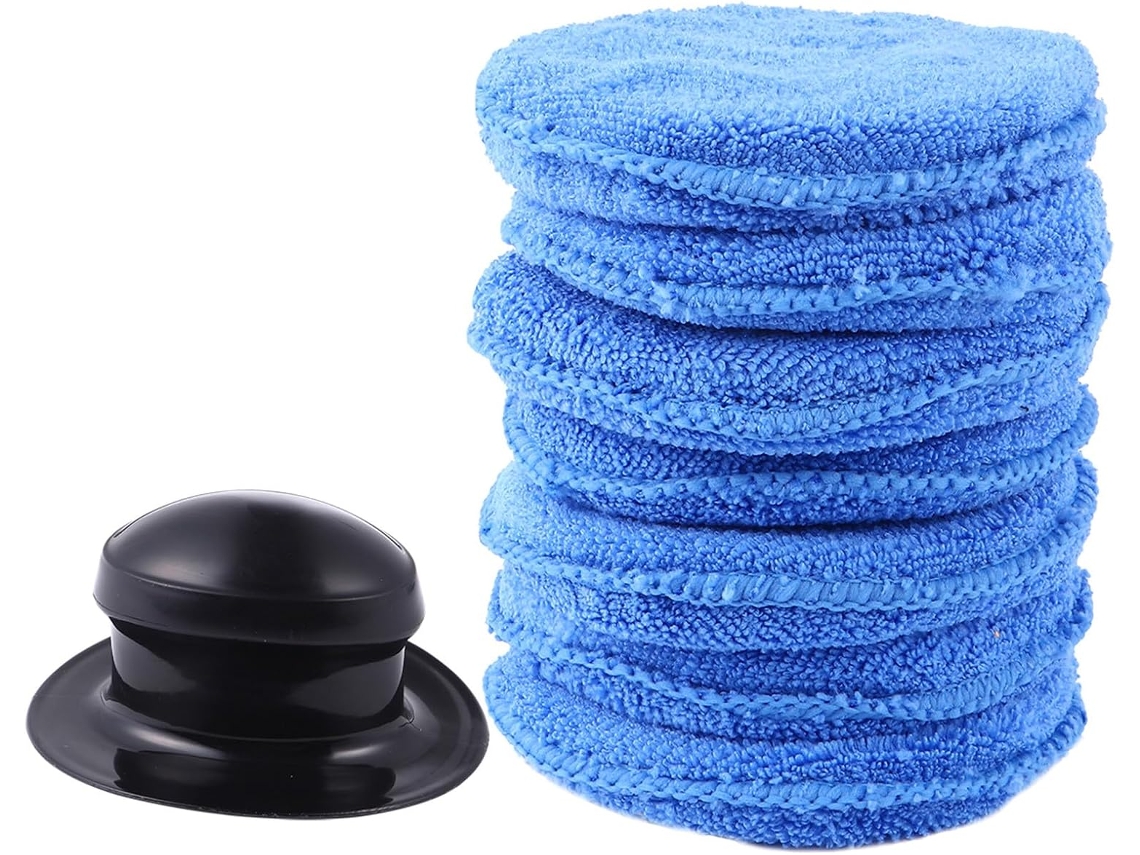 Kit De 7 Esponjas Para Polimento Carros Com Cabo Removível,