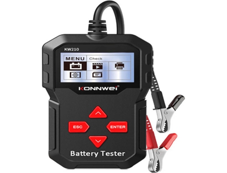 Teste de Bateria KONNWEI Display KW210 (Preto - 12V)