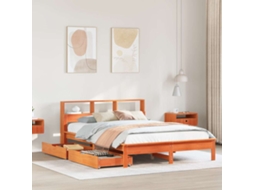 Cama Com Estante Sem Colchão 140x200 Cm Pinho Maciço