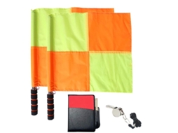 Conjunto de Banderas, Cartões Vermelhos e Amarelos, Caderno, Lápis e Apito de Aço Inoxidável para Árbitros de Futebol S/MARCA