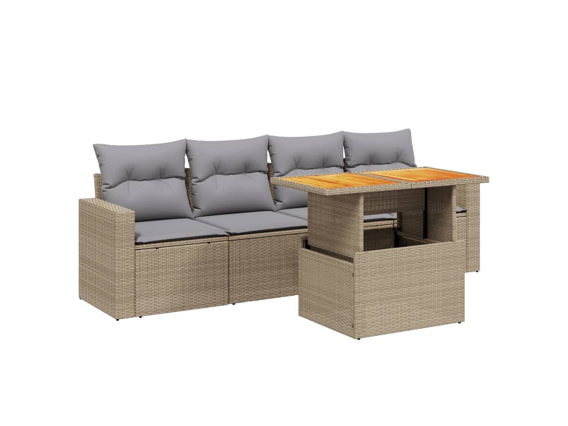 Garden Sofa Set, Garden Sofa Sets Vidaxl Bege Rattan / Vime (n/a)