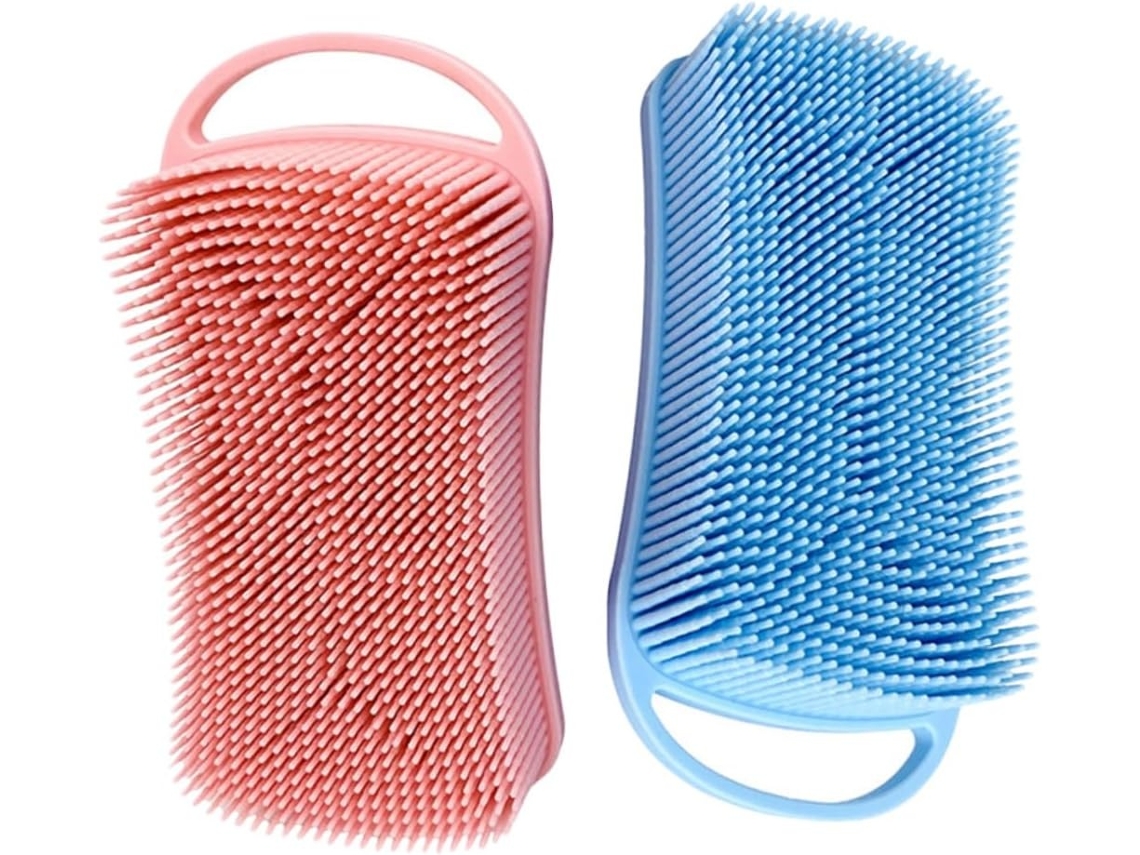 Lurelia Escova De Banho Para Bebé De Cuidado Corporal, Silicone Macio, Antiderrapante E Com Argola, Uso Diário