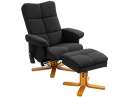Massagesessel BTFORUS com Liegefunktion e Fußhocker Preto (80x86x99 cm)