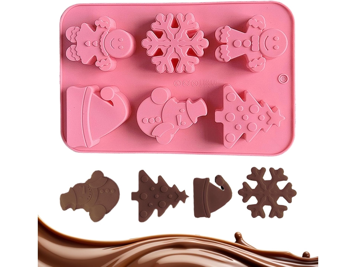 Conjunto De 6 Moldes De Natal Em Silicone Resistente Ao Calor