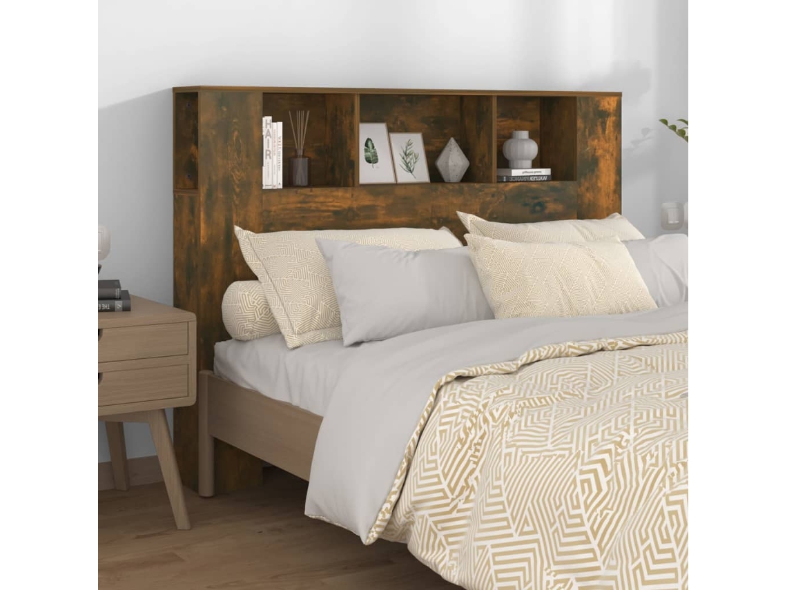 Vidaxl Armário De Cabeceira 140x18,5x104,5 Cm Cor Carvalho Fumado