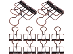 Clips de metal Stobaza, pacote com 10 unidades, para documentos e anotações. Design compacto e leve, ideal para mesa e casa.