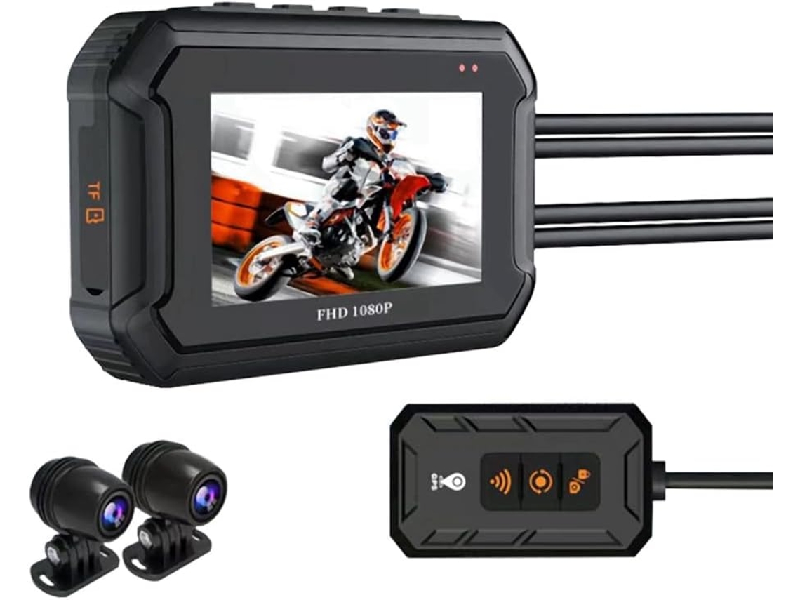 Câmera Dupla para Motocicleta com Resolução 1080p, Função Gps, À Prova D'água e Gravador de Vídeo Hd. SFUSHOS