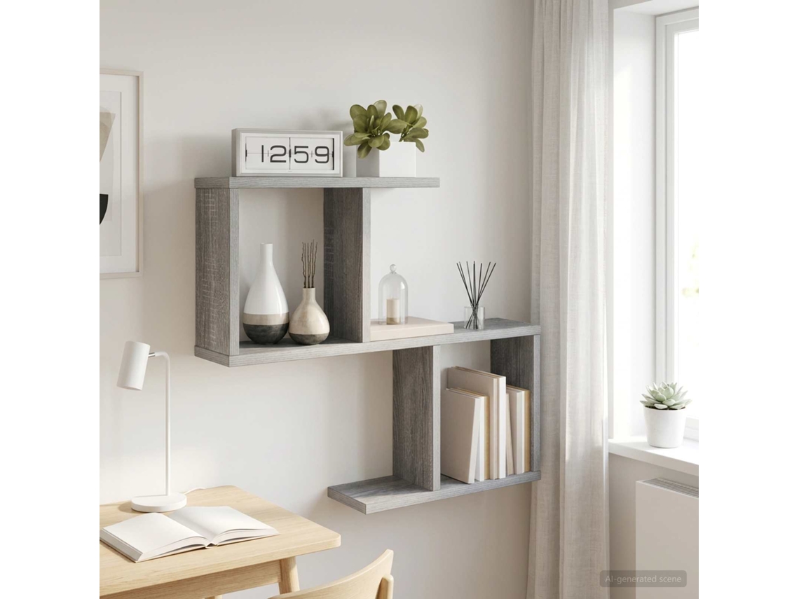 Vidaxl Prateleira De Parede Sonoma Cinzento 60 X 12 X 50,5 Cm