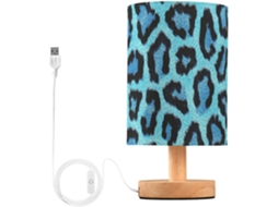 Abajur De Mesa Cabeceira Frodotgv Com Estampa De Leopardo E Porta USB, Modelo Exclusivo Para Penteadeira, Suporte Para Vela