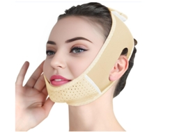 Massageador Facial AUJEZON V-Line Lift com Cinta de Queixo para Prevenir Flacidez Amarelo