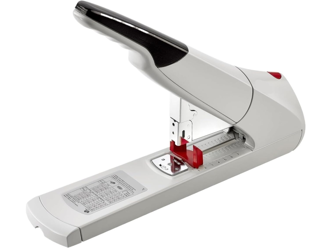 Grampeador Manual Robusto com Trilhos guia Ajustáveis, de Mesa Grande e Espesso para Economizar Esforço, Ideal