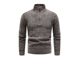 2026 jersey de Punto para Hombre Con Cremallera Cuello Mock Manga Larga Slim Fit Casual Suéter Calcetin