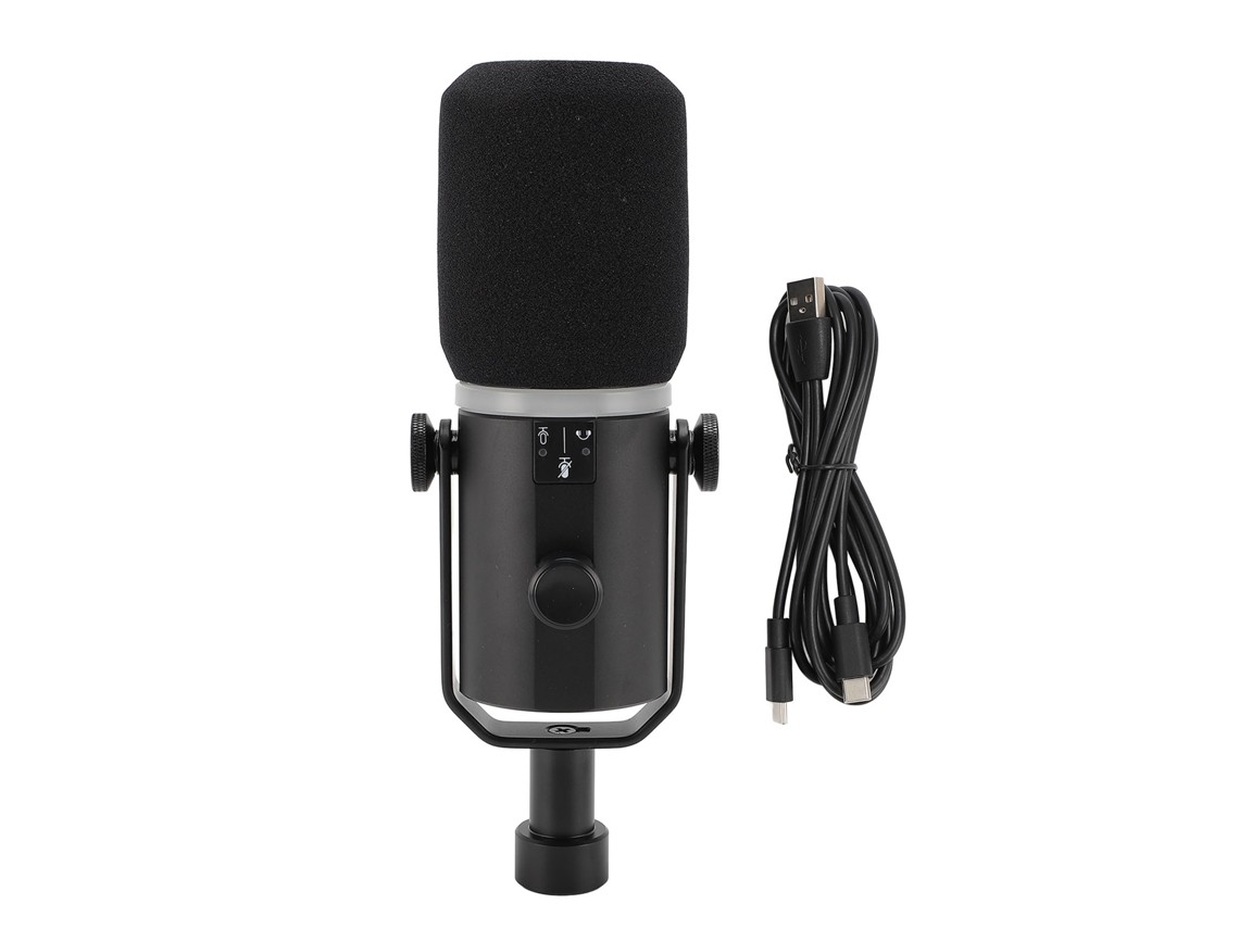 Microfone dinâmico com interface dupla USB XLR e padrão polar cardioide EOOCOO