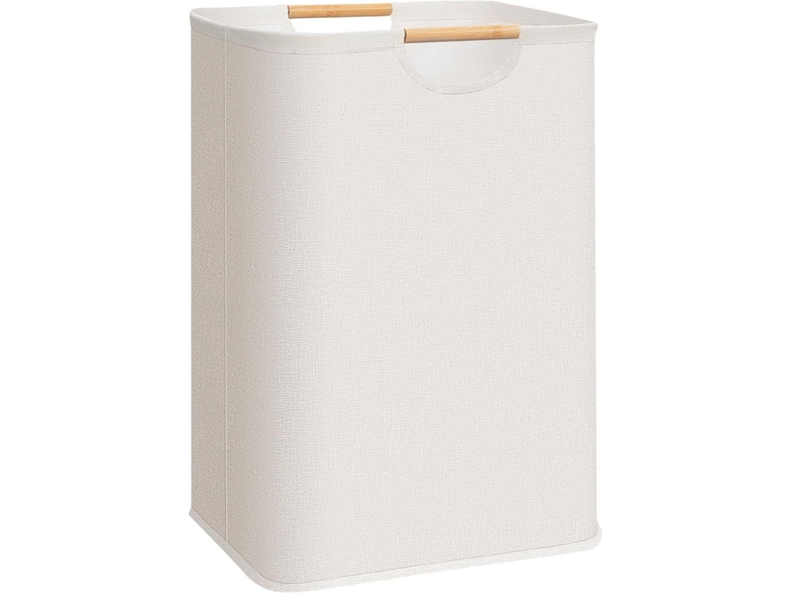 Cesto De Roupa Suja Grande, Lixeira Dobrável Com Alça De Bambu Para Quarto E Lavanderia, Para Organizar E Guardar Roupa Suja De Forma Prática