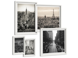 Conjunto De Pinturas Panoramas Urbanos De Capitais Da Europa Espelharte (5 Peças)