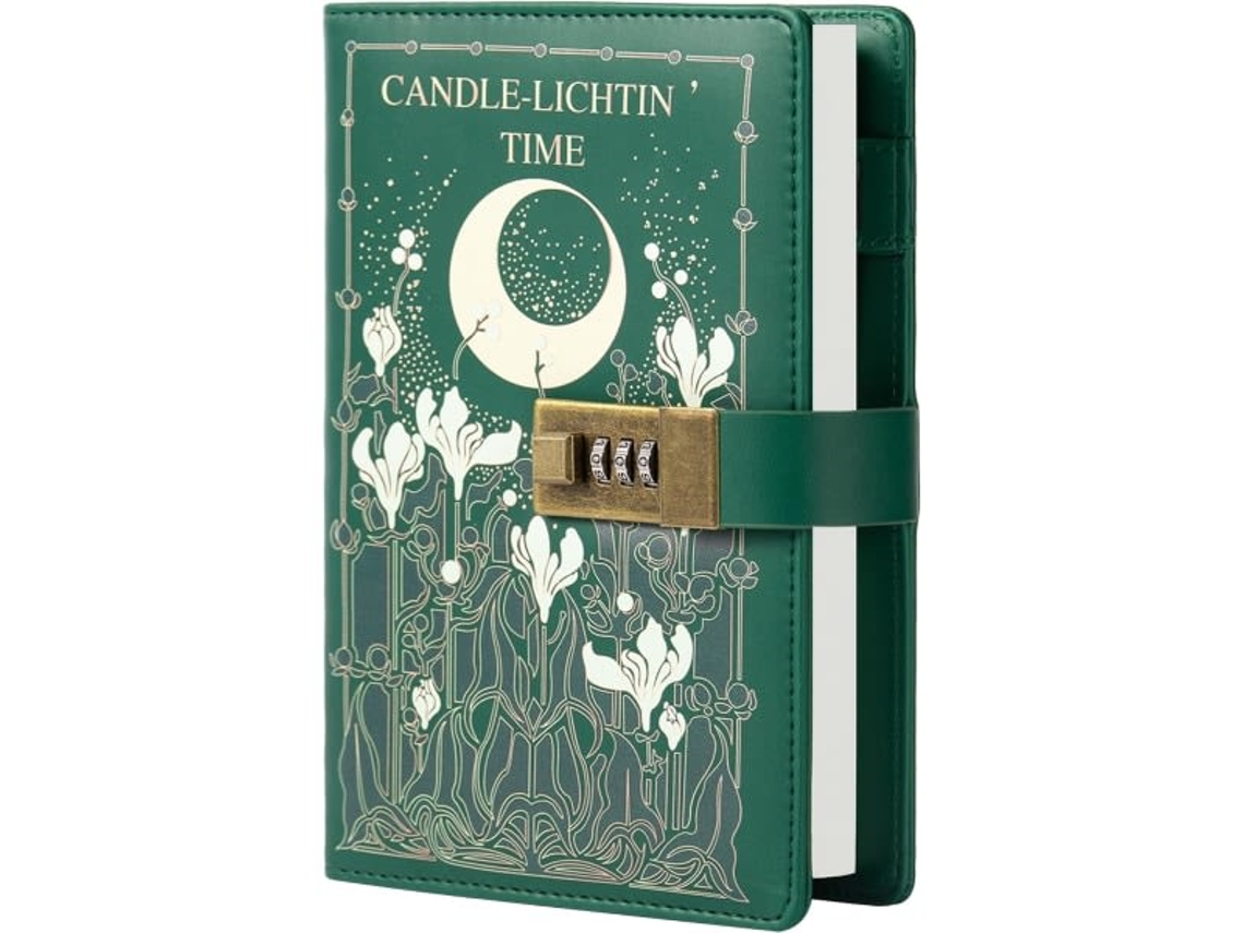 Diário com Cadeado, Flor, Borboleta, Caderno, Diário Recarregável em Couro Pu com Cadeado e Chave para Mulheres e Meninas, Tamanho B6 BRILVIBERA