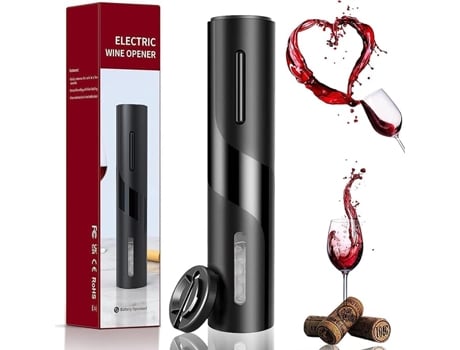 Abridor de vinho automático sem fio, abridor de vinho automático profissional com cortador de folha de alumínio.