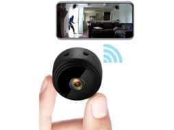 Mini câmera espiã WiFi HD 1080P com visão noturna e detecção de movimento, monitor de bebê, segurança residencial, preta, Bestvite