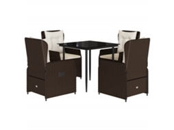 Garden Dining Set, Garden Dining Sets Vidaxl Marrom Rattan / Vime (80 X 80 X 74 Cm)
