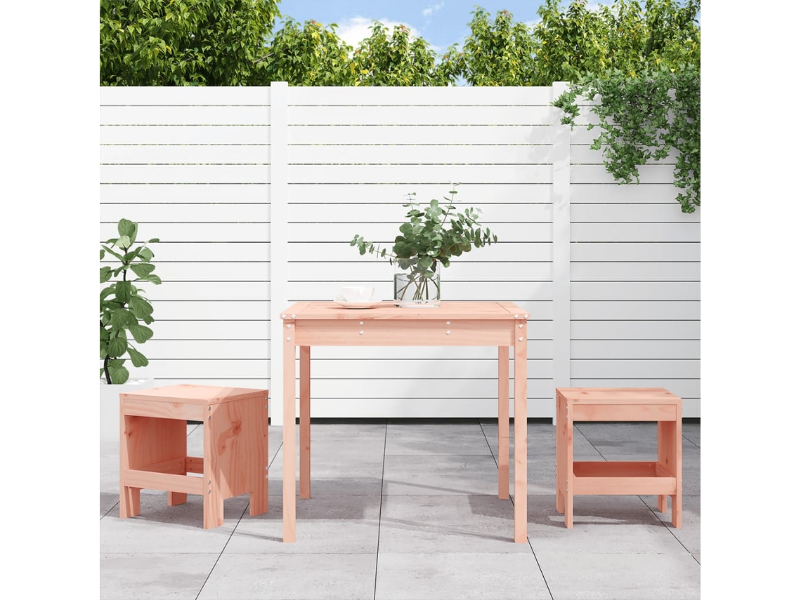 Vidaxl 3 Pcs Conjunto De Bistrô Para Jardim Madeira De Douglas Maciça