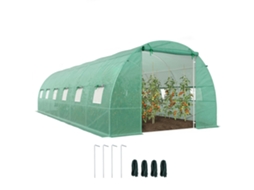 Estufa Túnel 8x3x2m Pe 140g 12 Janelas Cultivo Tomates Verde