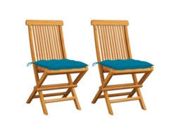 Folding Chair, Folding Chairs Vidaxl Azul Teca (n/a)