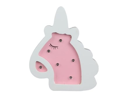Vela infantil unicórnio Tom e Zoe H. 13 cm rosa suave iluminação LED operada por bateria