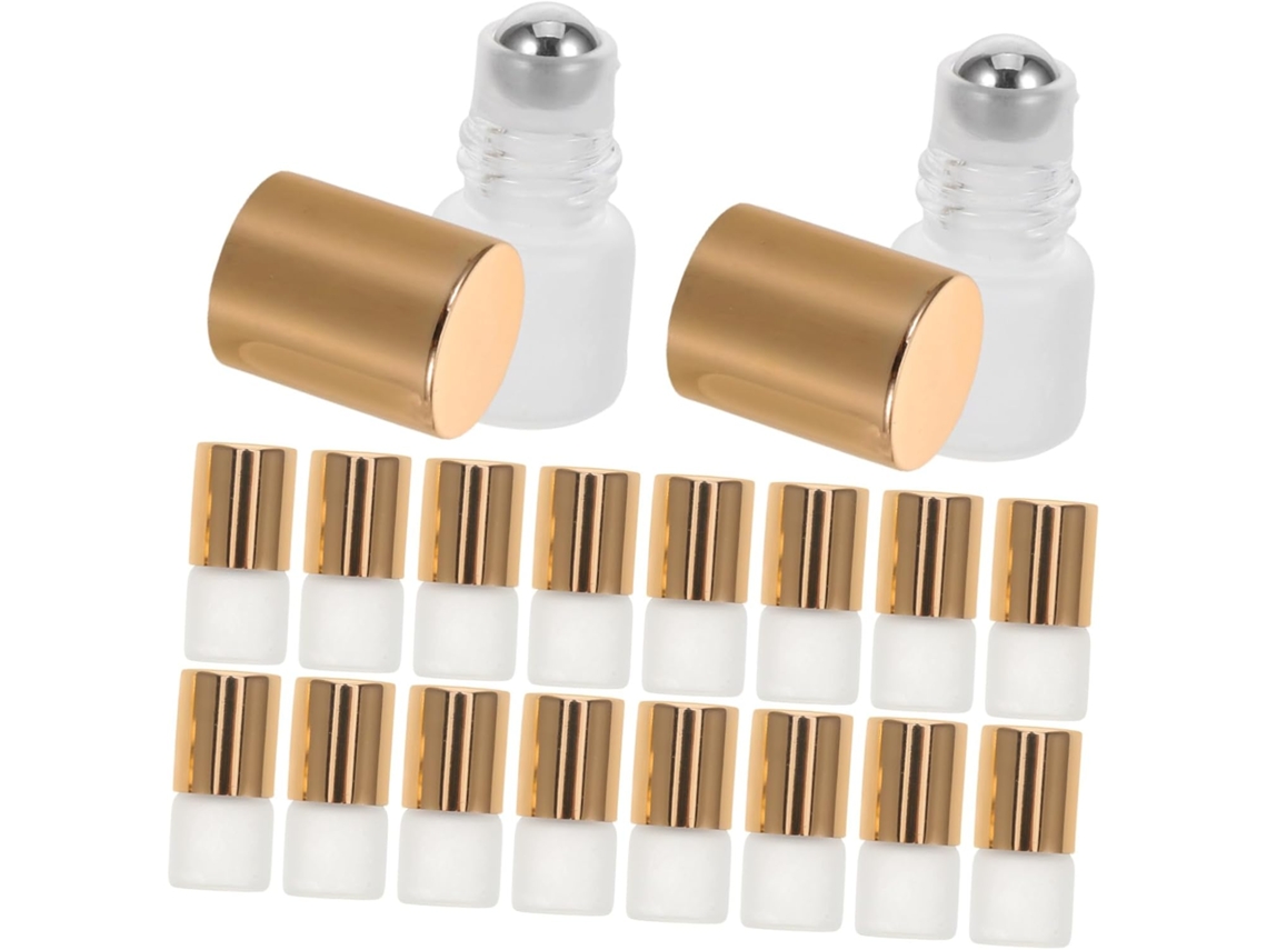De 20 Frascos De Vidro Recarregáveis Com Tampa De Enrolar Para Perfumes E Óleos Essenciais.