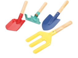 Topbathy Conjunto de 1 Ferramenta Jardinagem para Meninos e Meninas com Pá, Enxada, Ancinho Garfo Dedo Plantar
