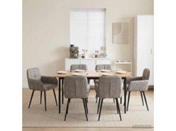 Vidaxl Cadeiras De Jantar 6 Unid. Couro Suede Sintético Cinzento-claro