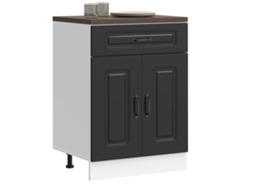Vidaxl Armário De Cozinha Baixo Kalmar Madeira Artificial Preto