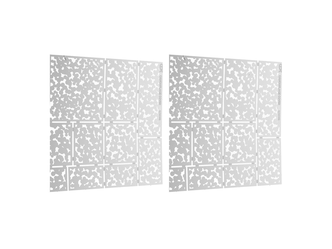 Estênceis Reutilizáveis Para Pintura De Camuflagem Em Aço Inoxidável Prateado.
