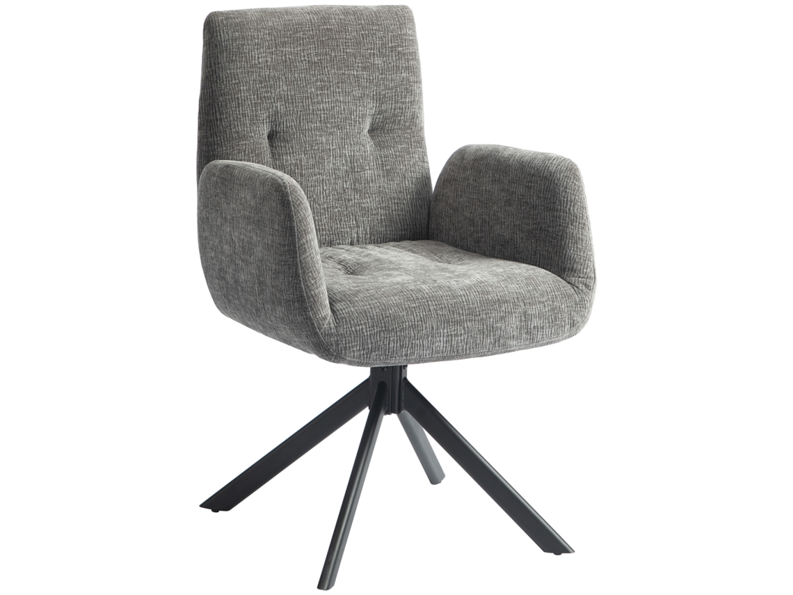 Poltrona Estofada, Cadeira De Destaque, Design Moderno, Giratória, Suporta Até 120 Kg, Cinza Escuro Mymhru