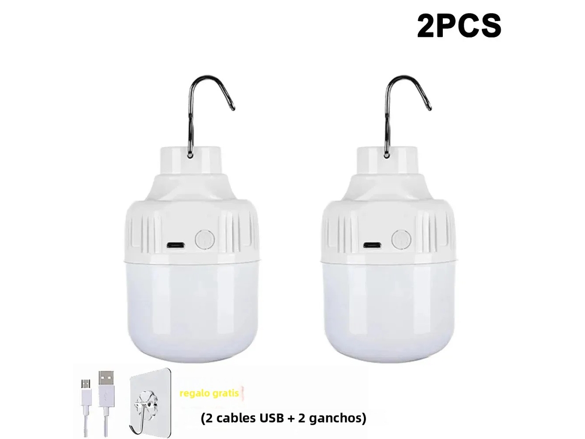 Luminária Led Externa Recarregável com Gancho MDUG (conjunto de 2 Peças 80 W)