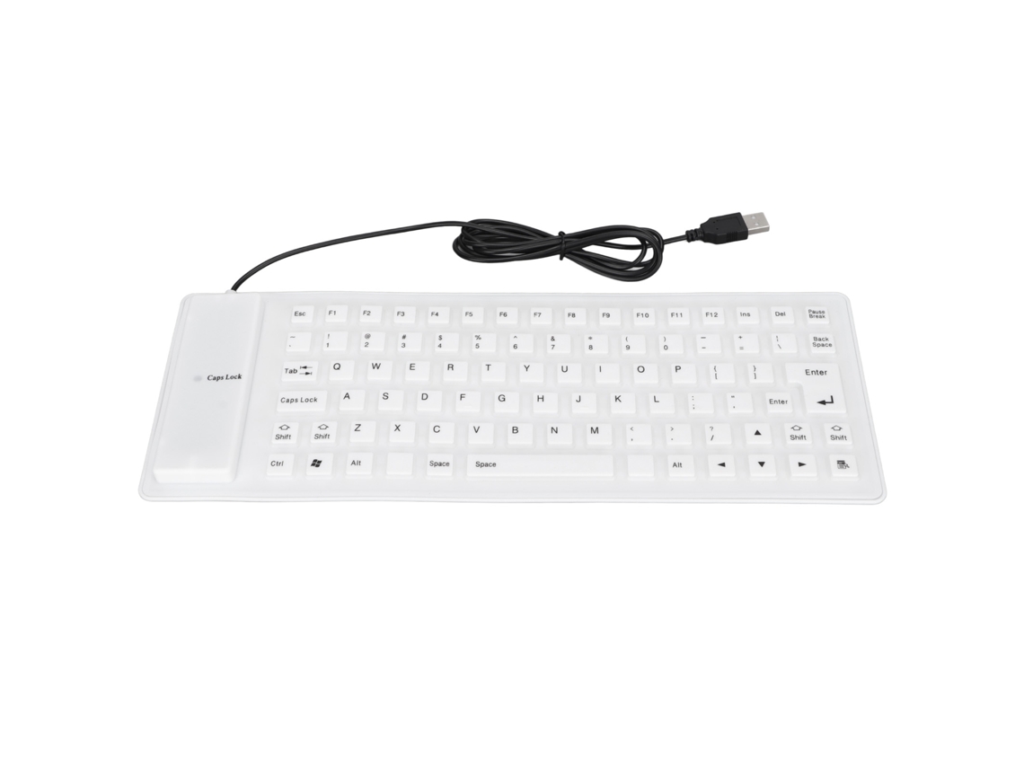 Aetheria teclado de Silicone Selado Usb com Fio Leve Portátil Silencioso Macio Confortável 85 Teclas Branco