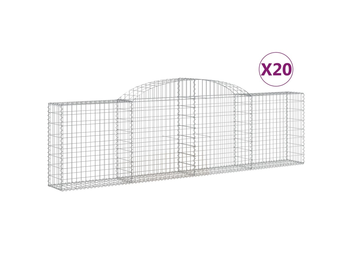 Gabion Basket, Gabion Baskets Vidaxl Prateado Ferro (300 X 30 X 80/100 Cm)