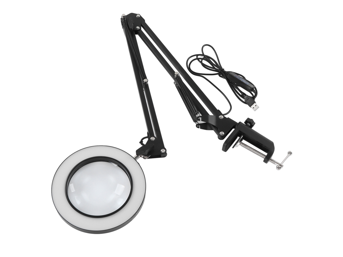 Lupa 5x Com Luz Led Usb Para Reparo Eletrônico