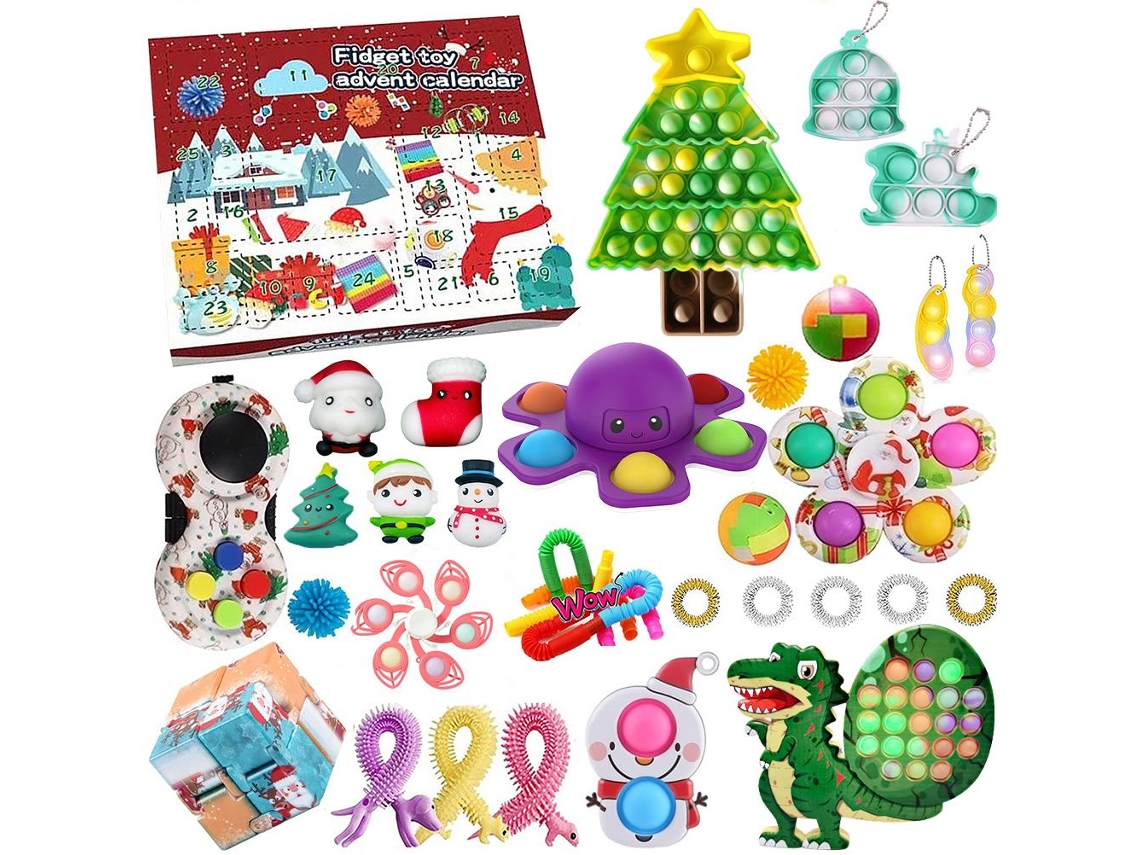 Laxiscreed Calendário De Natal Com 35 Push Bubbles, Brinquedo Sensorial Antistresse Para O Natal