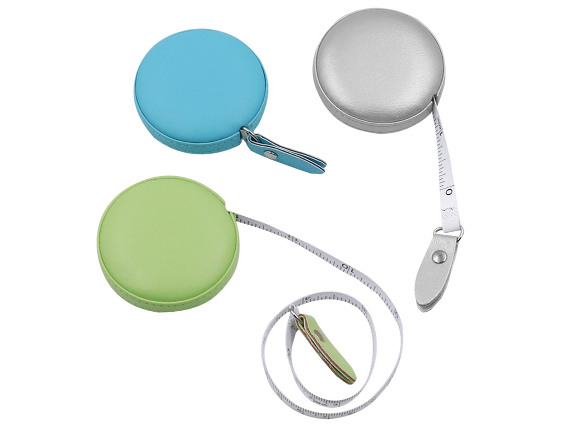 Conjunto De 3 Fitas Métricas Pequenas Com Faixas Redondas Couro Para Medição Portátil