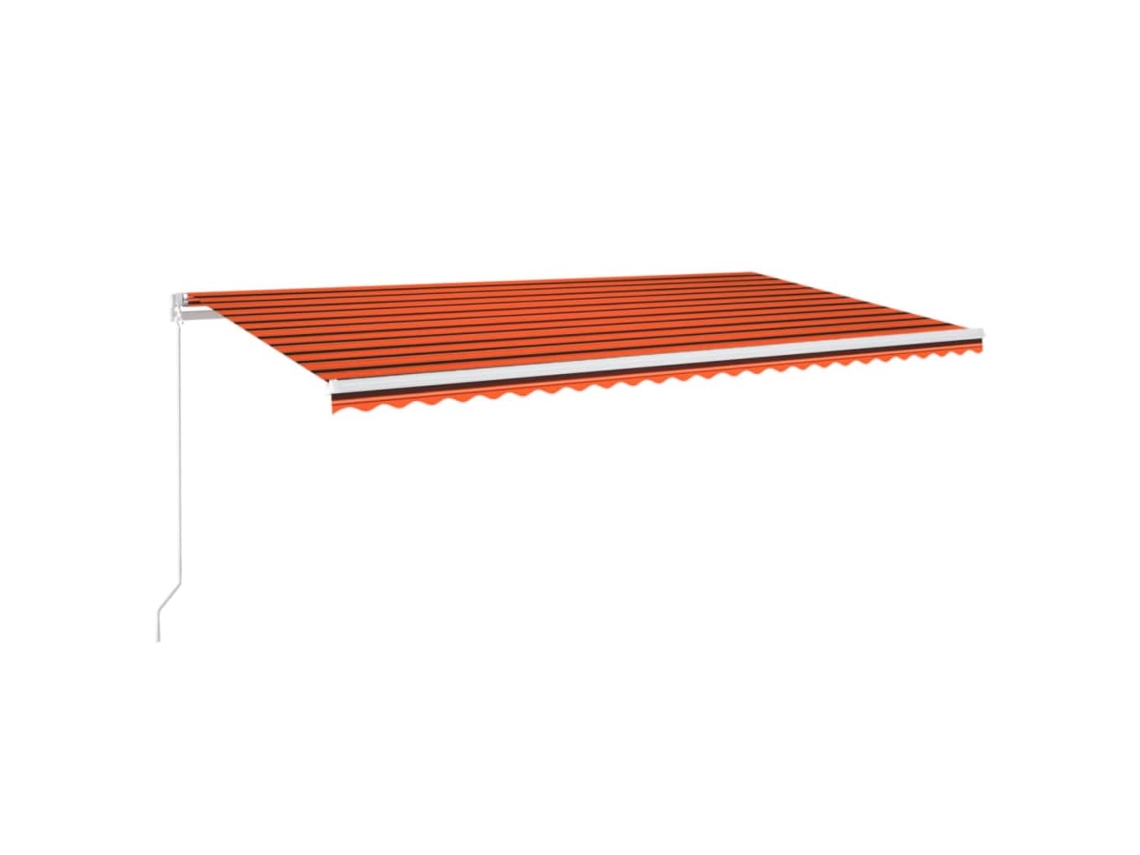 Toldo Retrátil Manual com LED 600x300 Cm Laranja e Castanho MAISON EXCLUSIVE